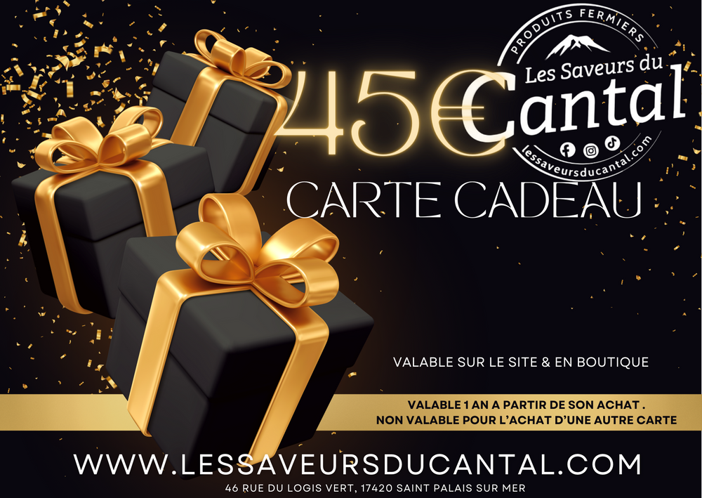 
                  
                    Carte Cadeaux les saveurs du Cantal
                  
                